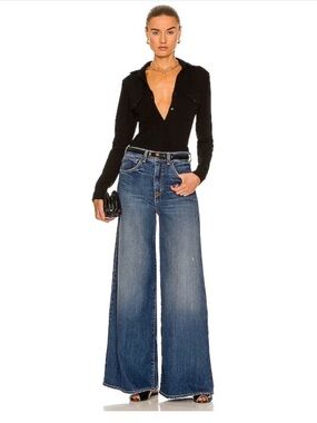 Nili Lotan Josette Wide-Leg Blue High-Rise Jeans